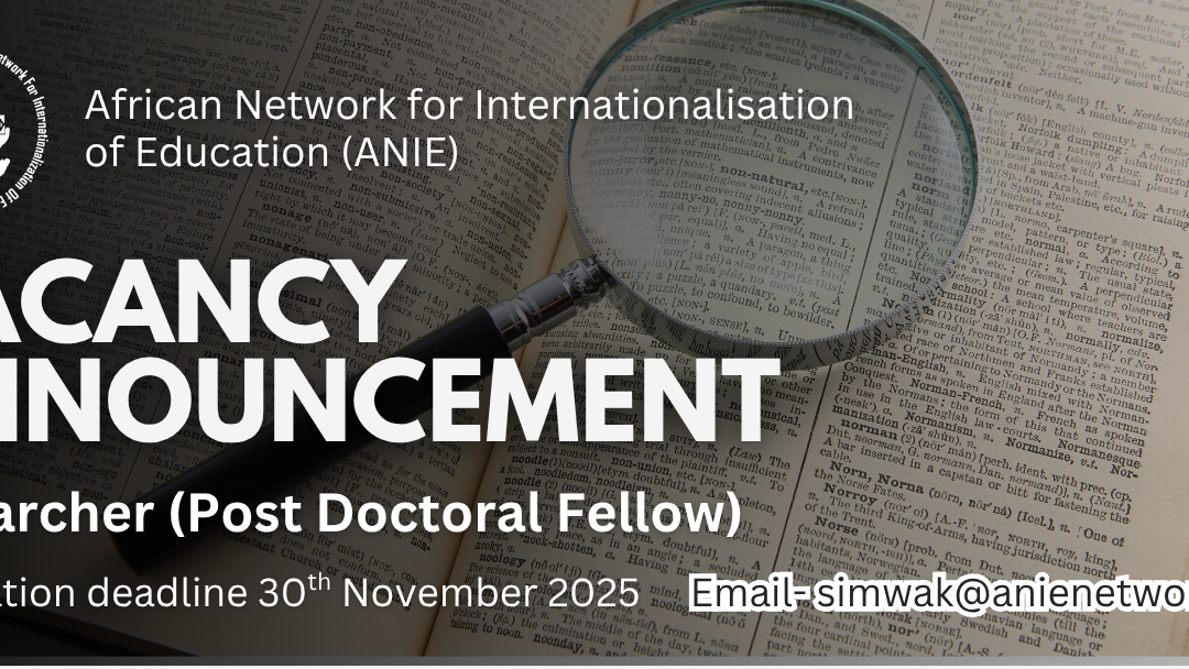 Vacancy Announcement: Researcher (Post Doctoral Fellow)